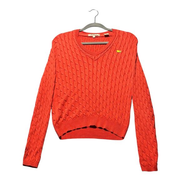 Masters Cableknit sweater women’s medium Bobby jones v-neck - Picture 7 of 11